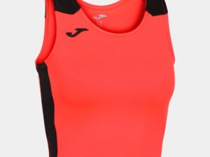 TOP MUJER JOMA RECORD II CORAL FLÚOR /NEGRO