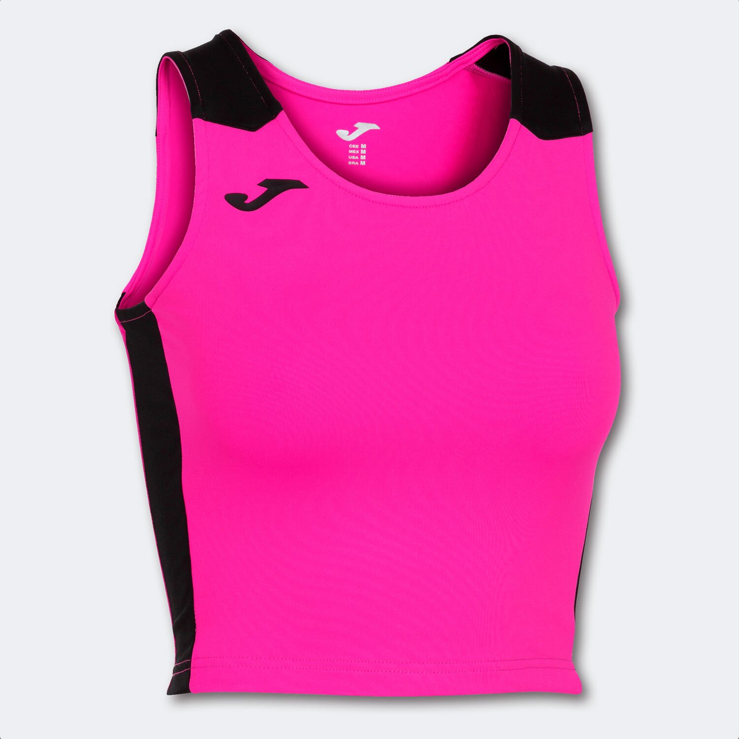 TOP MUJER JOMA RECORD II ROSA FLÚOR /NEGRO