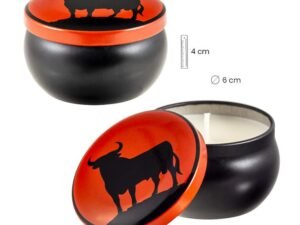VELA EN LATA TORO FONDO ROJO COD: 0014030