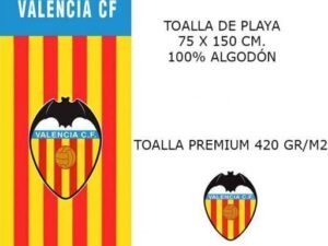TOALLA DE PLAYA MODELO FUTBOL VALENCIA CF SEÑERA. EN ALGODÓN. COLOR MULTICOLOR. TAMAÑO 75x150. COD: 5281710-AZN