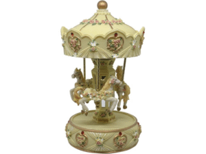 CARRUSEL MUSICAL MED. BEIGE 13X25CM. COD: 40388