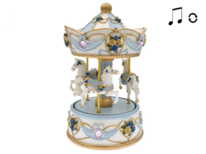 CARRUSEL MUSICAL MED. BLANCO/AZUL GJ106 11X11X19CM. COD: 40388