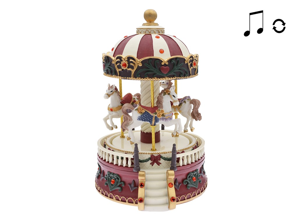 CARRUSEL MUSICAL ESCALERAS Y VALLA BCO/ROJO LEGEND COD: 42688 - Imagen 2