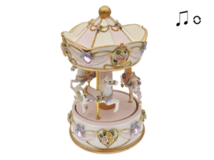 CARRUSEL MUSICAL PÑO. BLANCO/ROSA GJ109 11X11X19CM  COD 42694