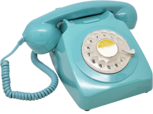 TELEFONO VINTAGE 70's GIRATORIO AZUL 21 x 16 x 14 CM COD: 41401