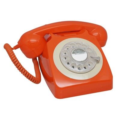 TELEFONO VINTAGE 70's GIRATORIO NARANJA 21 x 16 x 14 CM COD: 41674
