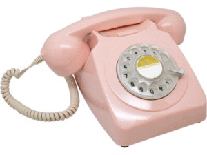 TELEFONO VINTAGE 70's GIRATORIO ROSA 21 x 16 x 14 CM COD: 41400