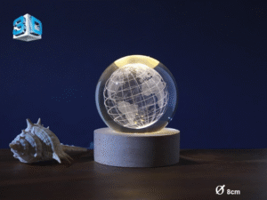 BOLA DE CRISTAL 3D BOLA MUNDO MED CON LUZ MULTI D. COD:42633