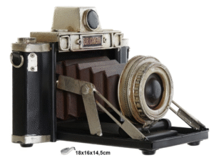 CAMARA FOTOS FUELLE NEGRA/MARRON RETRO METAL RD055 COD:42061