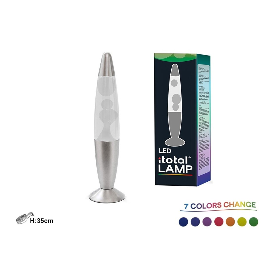 LÁMPARA METÁLICA LAVA LED CROMO/BCA MULTICOLOR IT6 COD:42568