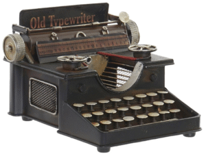 MAQUINA ESCRIBIR NEGRA MED. RETRO METAL RD450. COD:41230