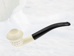 PIPA ESPUMA MAR CALABASH SEMI CURVA TALLADA. MOD: 21179