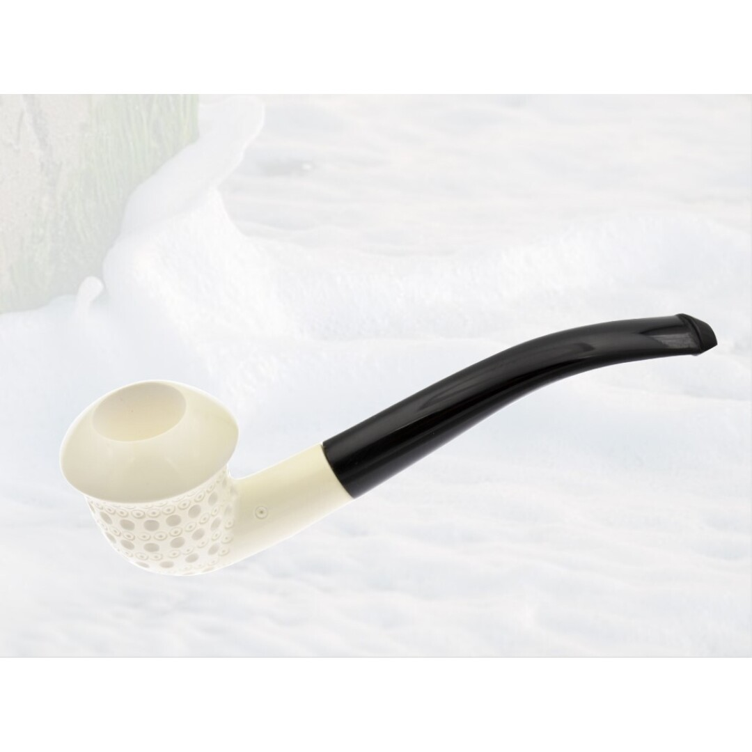 PIPA ESPUMA MAR CALABASH SEMI CURVA TALLADA. MOD: 21179