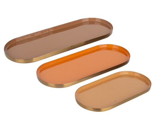 SET 3 BANDEJAS MARRONES DE DIFERENTES TAMAÑOS