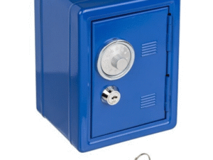 HUCHA CAJA FUERTE AZUL COMBINACION Y LLAVE OB211. CD: 42219