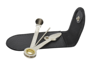 PACK 3 ATACADORES PIPA NIQUEL C/FUNDA PIEL NEG.