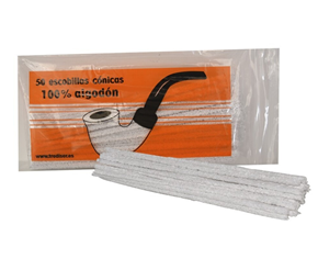 PACK 12 BOLSAS 50 ESCOBILLAS CONICAS BCAS L:16,5CM