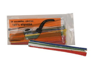 PACK 12 BOLSAS 50 ESCOBILLAS CONICAS COLOR L:16,5C