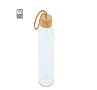 BOTELLA CRISTAL CON TAPÓN BAMBÚ. CÓDIGO: COCI88A