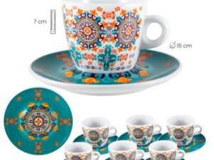 SET 6 TAZAS GRANDES AZULEJO COD: 0002695