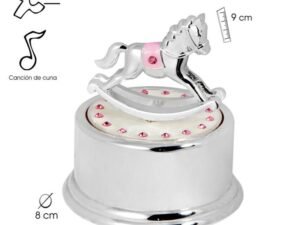 AJA MUSICAL PLATEADO CABALLO ROSA. COD: 0017132