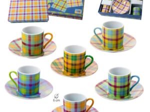 CUADRO ESCOCES SET 6 TAZAS PEQUEÑAS COD: 0005459