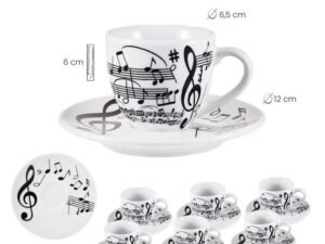 SET 6 TAZAS PEQUEÑAS MUSICA COD: 0002691
