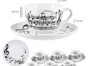 SET 6 TAZAS GRANDES MUSICA COD: 0002692