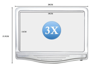 LUPA A5 C/LUZ 12 LEDS AUM.:3X CROMO ET15 15.5X20X1. CD: 42119