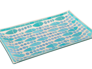 BANDEJA DE VIDRIO CON DISEÑO DE MOSAICO COD: 34514