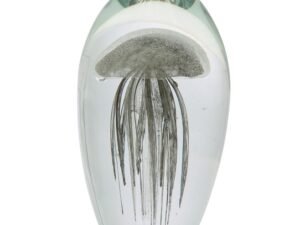 PISAPAPELES MEDUSA EN VIDRIO MOD: BLANCA. MULTICOLOR. 7 X 7 X 11 CM. COD: 27953
