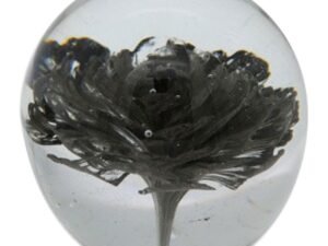 PISAPAPELES BOLA EN VIDRIO. MOD: ROSA NEGRA. MULTICOLOR. 8 X 8 X 7.5 CM. COD: 27919