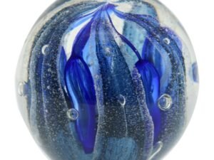 PISAPAPELES BOLA EN VIDRIO. MOD: MUNDO AZUL. MULTICOLOR. 8 X 8 X 5.5 CM. COD: 27932