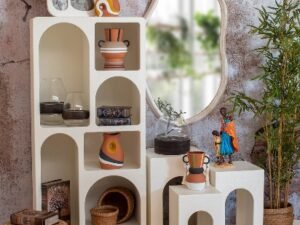 MUEBLE ESTANTERÍA CON PATAS DE MDF 60 X 36 X 134.5 CM. COD: 32810