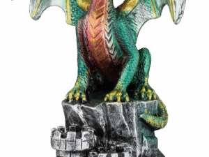 FIGURA DE RESINA DRAGON CASTILLO VERDE 11.5 cm.  COD: 39600