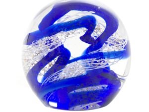 PISAPAPELES BOLA EN VIDRIO. MOD: BURBUJAS. MULTICOLOR. 8 X 8 X 5.8 CM. COD: 27944