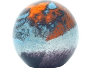 PISAPAPELES BOLA EN VIDRIO. MOD: CORAL NARANJA. MULTICOLOR. 8 X 8 X 7.5 CM. COD: 16109