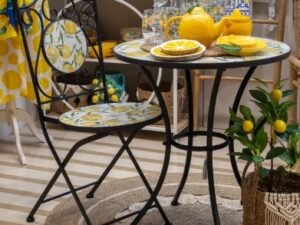 CONJUNTO MESA & 2 SILLAS Y ESTANTERÍA MODELO LIMONES COD: 35081+ 35080 + 35082