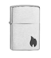 ENCENDEDOR ZIPPO 218 CROMADO SATIN EMBLEMA NEGRO 2.  COD: 31456