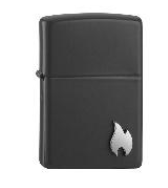 ENCENDEDOR ZIPPO 218 NEGRO EMBLEMA CROMO 2007966. COD:31454