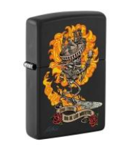ENCENDEDOR ZIPPO 218 SKULL RICK RIETVELD BLACK MAT . COD:31381