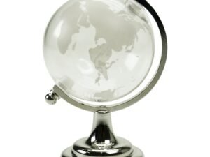 GLOBO TERRAQUEO METAL CRISTAL MOD BLANCO  6 CM. COD: 32516