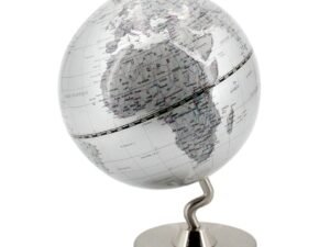 GLOBO TERRAQUEO EN PVC Y METAL. EN GRISES. 14 CM. COD: 33651