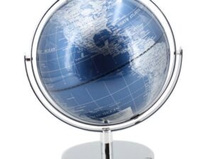 GLOBO TERRAQUEO EN PVC Y METAL. EN AZUL-GRIS. 20 CM. COD: 33652