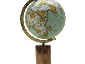 GLOBO TERRAQUEO EN PVC Y MADERA. 15 CM. COD: 33693