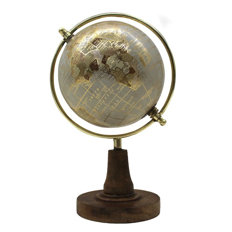GLOBO TERRAQUEO EN PVC Y MADERA. 12,5 CM. COD: 33695