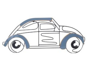 ADORNO DE PARED. METAL. MOD: DIBUJO COCHE AZUL. COD: 34983