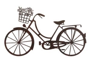 ADORNO DE PARED. METAL. MOD: DIBUJO BICICLETA CON CESTA. COD: 32944