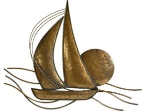 ADORNOS DE PARED. METAL. MOD: BARCO MARINERO MADERA. COD: 34645