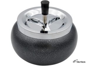 CENICERO METAL GIRATORIOS REDONDO BALL GRIS 13,8-1 COD: 31103